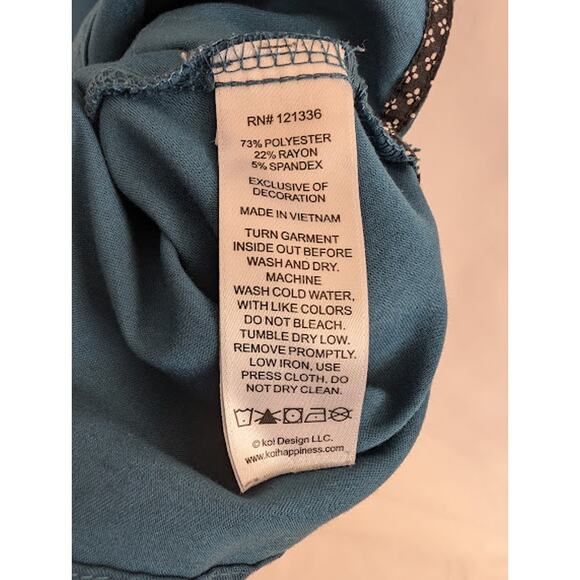 Koi-Next Gen Scrub -Lg-Turquois 5-pocket drawstring pants - Picture 8 of 8